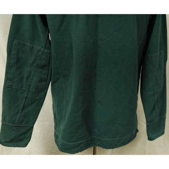Ascend Mens Medium Green Canvas Textured 1/4 Zip Heavyweight Long Sleeve Shirt - Picture 9 of 13